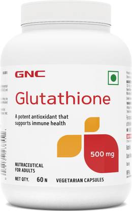 GNC Glutathione 500mg For Clear & Radiant Skin | For Men & Women | 60 Capsules