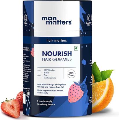 Man Matters Biotin Gummies For Hair & Skin | Healthier & Stronger|Vegan & Gut Friendly