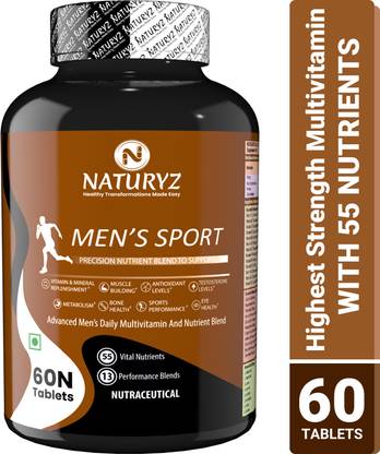 NATURYZ Men's Sport Multivitamin With 55 Vital Nutrients & 8 Performance Blends