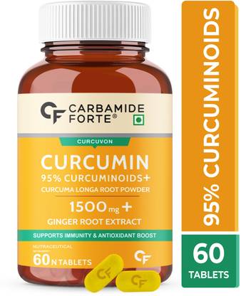 CARBAMIDE FORTE Curcumin Tablets with Piperine for Immunity Boosters for Adults