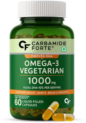 CARBAMIDE FORTE Veg DHA Omega 3 Capsules 1000mg Tablets, Vegan Omega 3 no Fish Oil Used