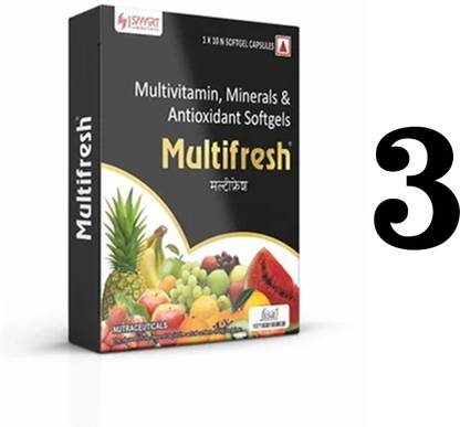 MULTIFRESH MULTIVITAMIN, MINERALS & ANTIOXIDANT SOFTGELS CAPSULES PACK OF 3