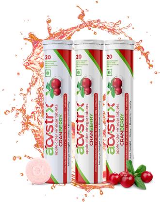 Anisue Healthcare ACVSTRX-Apple Cider Vinegar | Weight Loss | Cranberry | Effervescent Tablets