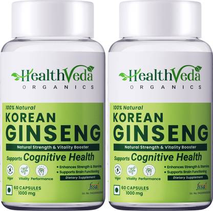 Health Veda Organics Korean Red Ginseng | Boosts Stamina & Energy Levels