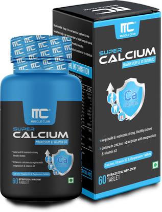Muscle Club Super Calcium, Magnesium & Vitamin D3 Tablets - Bone Health Supplement