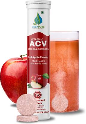 Vedapure Apple Cider Vinegar Effervescent - With Garcinia, Pomegranate control Cravings