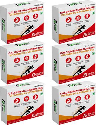 DOCTORFIT Calcium + Magnesium + Zinc + Vitamin D3 + Vitamin B12 For Men & Women