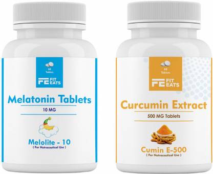 Fit Eats Melatonin 10MG (60 TBLTS) + Crcumin Extract 500MG (60 TBLTS) Combo