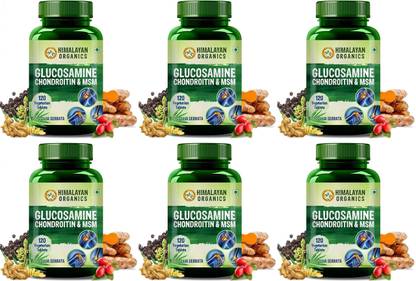 Himalayan Organics Glucosamine Chondroitin Joint Support Supplement , 120 Tablets x Pack of 6