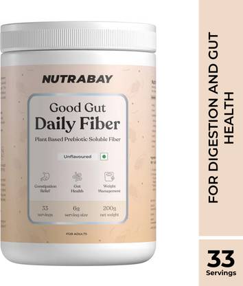 Nutrabay Good Gut Daily Fiber | Unflavoured | Plant Based Prebiotic Soluble Fiber