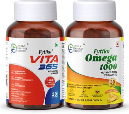 FYTIKA HEALTHCARE PRODUCTS Vita 365 & Omega 1000 Combo Pack for Overall Health