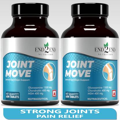 End2End Nutrition Joint Move with Glucosamine Chondroitin MSM For Joint & Cartilage Support (60x2)