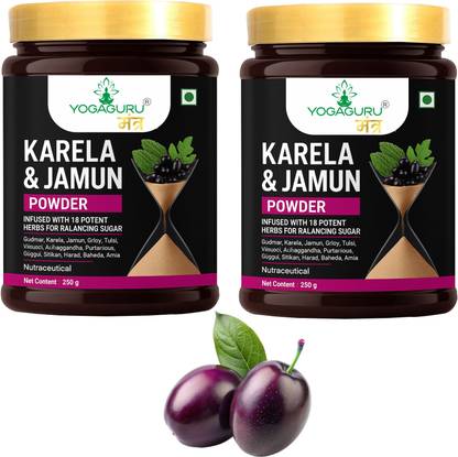 YOGAGURU MANTR Karela,Jamun Powder Supplement Regulate Sugar Management (250g) set2