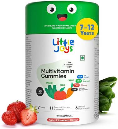 Little Joys Multivitamin Gummies for Kids 7-12 years | Strawberry Flavor | Boosts Immunity