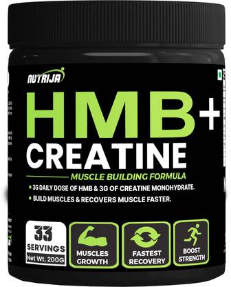 NutriJa HMB + Creatine Supplement - Natural Muscle Building Formula 3g HMB & 3g creatine