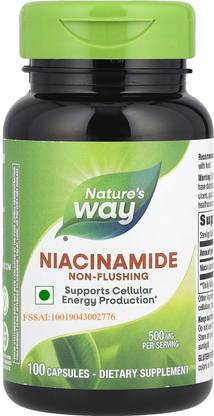 Nature's Way Niacinamide, Non-Flushing 500 mg, 100 Capsules