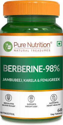 Pure Nutrition Berberine 98% with Methi & Kerala Extract | Heart Health & Weight loss