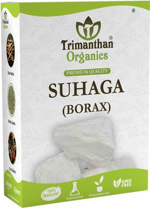 TRIMANTHAN ORGANICS Suhaga - Borax Powder - Sodium Borate -Powder (MULTI PURPOSE USES) 400 gm