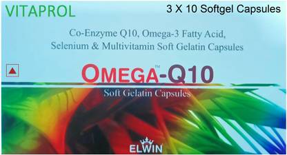 VITAPROL Omega 3, Coenzyme Q10 Multivitamin Antioxident Heart Health, Skin, Muscle gain