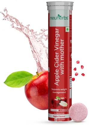 Neuherbs Cider Vinegar 20 effervescent tablets, Apple Flavour For Weight Loss