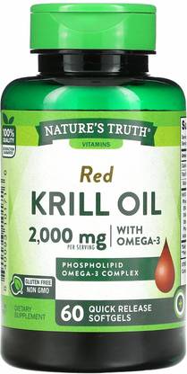 Nature's Truth Red Krill Oil with Omega-3, 2,000 mg, 60 Quick Release Softgels