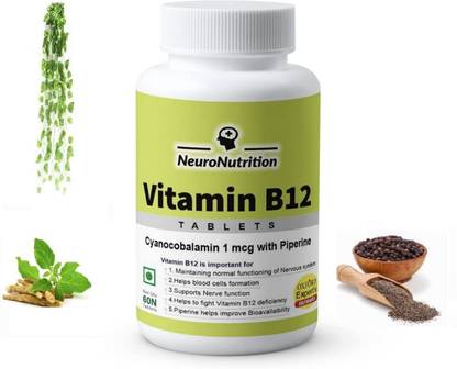 NeuroNutrition Vitamin B12-60 Tablest (Harvard Trained Experts Developed Formula) Plant-based