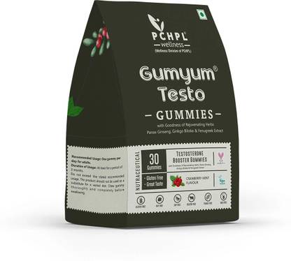 PCHPL Wellness Gumyum Testo- 30 Testosterone Booster Gummies Enhance Performance & Stamina