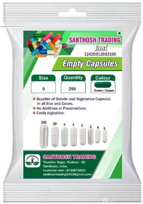 santhosh Trading Pharma raw materials size 0 Green / Green Empty capsules