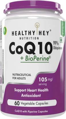 HealthyHey Nutrition CoQ10-105mg - 60 Veg Capsules (Pack of 1)
