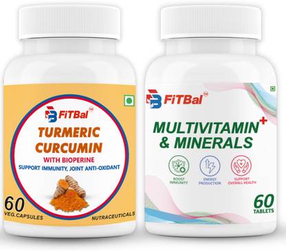 FiTBal Turmeric Curcumin And Multivitamin &Mineral|Support Immunity,Joint Anti-Oxidant