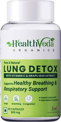 Health Veda Organics Lung Detox For Healthy Breathing & Detoxification of Lungs
