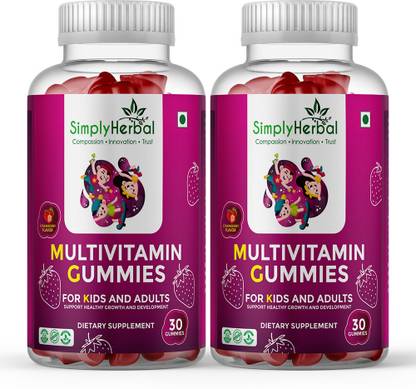 Simply Herbal Multivitamin Gummies with 16 Vitamins and Minerals for Growth