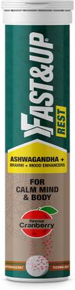 FAST&UP Rest -World's Best Ashwagandha KSM 66, Mood Enhancers, Brahmi, Cranberry Flavor