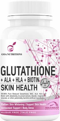GOA NUTRITIONS Glutathione Tablets 1000mg (L Glutathione) For Face, And Skin Health -60