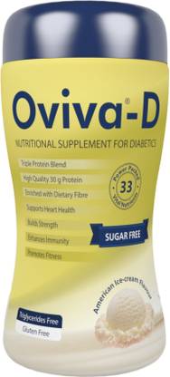 Oviva D Powder | Sugar Free | American Ice Cream Flavour | Jar