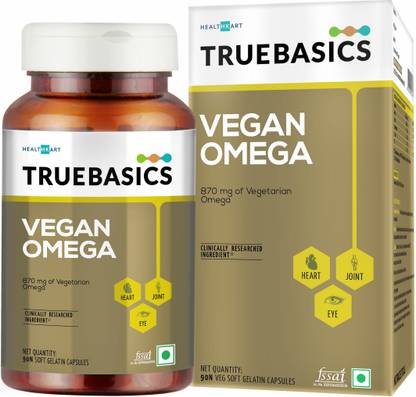 TRUEBASICS Vegan Omega, 870mg of Vegetarian Omega Fatty Acids