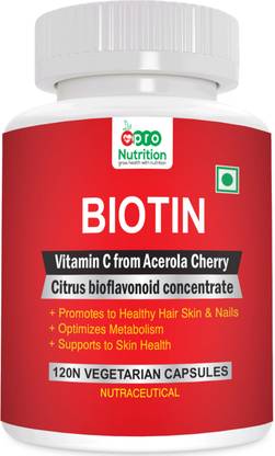 PRONUTRITION High Potency Form of Biotin with added Vitamin C & Citrus Bioflavonoid-120 Caps
