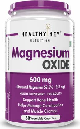 HealthyHey Nutrition Magnesium Oxide support bone health, helps manage constipation and muscle cramps