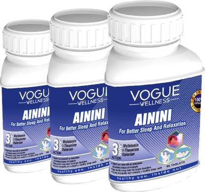 Vogue Wellness AININI Helps Better Sleep & Relaxation Melatonin, I-Theanine & Valerian