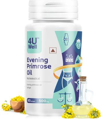 4UWell 4UWELL Evening Primrose Oil Capsules 500mg | for Healthy Skin | 60 softgels