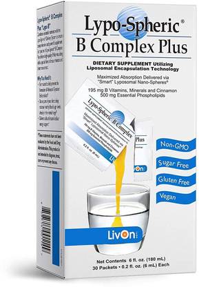 LIVON Lypo-Spheric B Complex Vitamin B9,B12 Liposomal for maximum Absorption 30 Sachet
