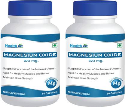 HealthVit Magnesium Oxide 370 mg - 60 Capsules (Pack of 2)