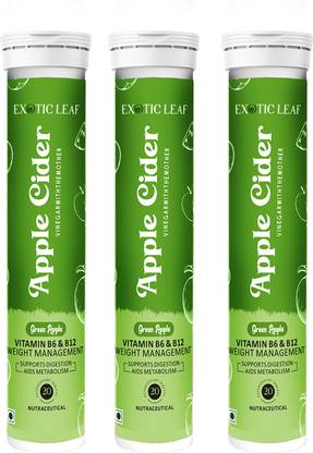EXOTIC LEAF Apple Cider Vinegar with Mother, Green Apple Vitamins Supports Weight Management
