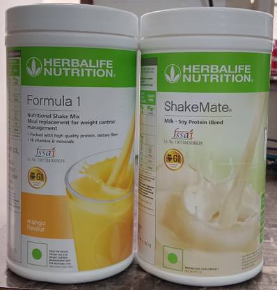 Herbalife Nutrition FORMULA 1 SHAKE MANGO FLAVOUR -500GM, SHAKE MATE -