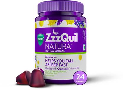 Vicks ZzzQuil Natura, Non-Addictive Sleep Gummy, Melatonin helps you fall Asleep Fast