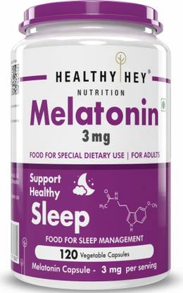HealthyHey Nutrition Sleep Aid Melatonin,Promotes Sleep and Relaxation (3mg)