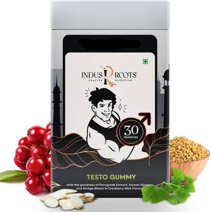 Indus Roots Gummy with Fenugreek Extract, Korean Ginseng, Gingkgo Biloba