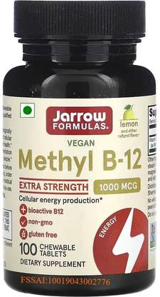 Jarrow Formulas Jarrow Formula Methyl B 12 Lemon 1,000 mcg 100 Chewable Lozenges