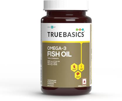 TRUEBASICS -3 Fish Oil Triple Strength, 560mg EPA & 400mg DHA (90 No)