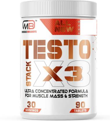 MB MUSCLE BUILDER'S Testo Stack X3 For Muscle Strength & Lean Mass|High Energy & Focus|Low Body Fat